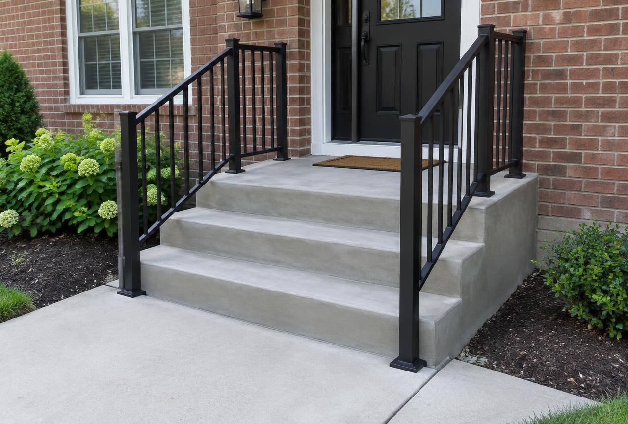 New concrete steps and stoop built in Allison Park, PA