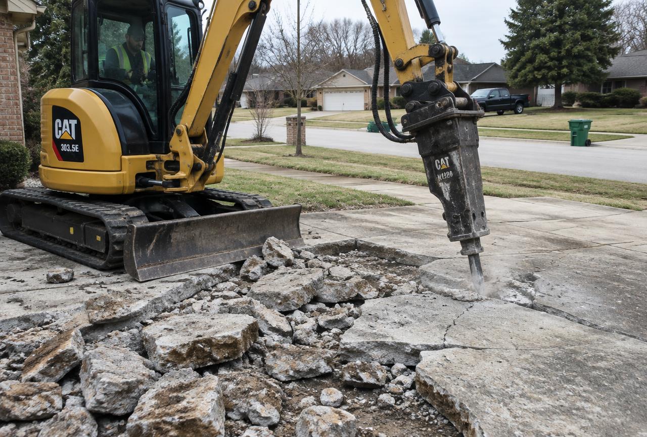 Concrete demolition and driveway removal in Hampton Township, PA