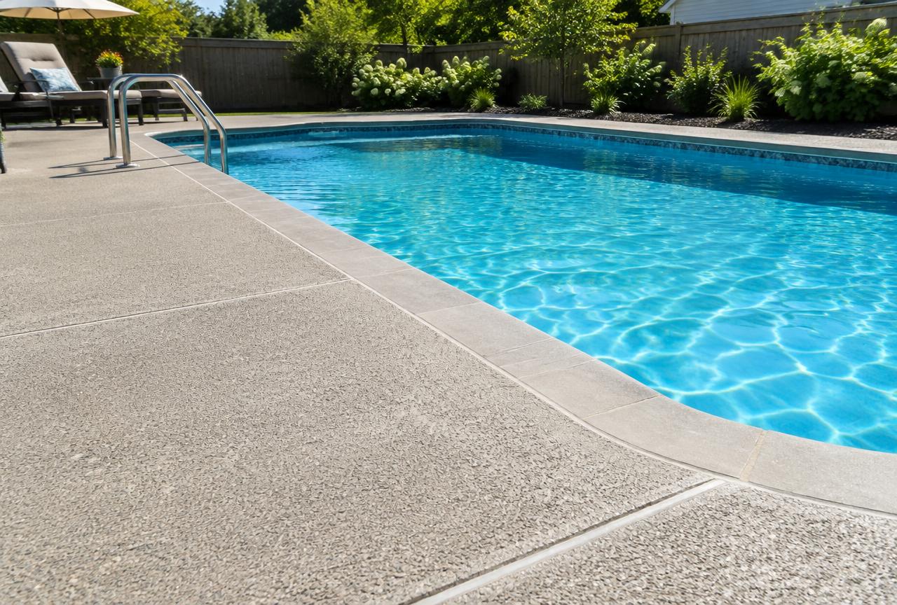 Concrete pool deck poured in Cranberry Township, PA